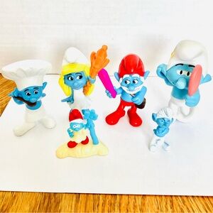 McDonald's Smurfs Action Figures Set - Blue, Red, White